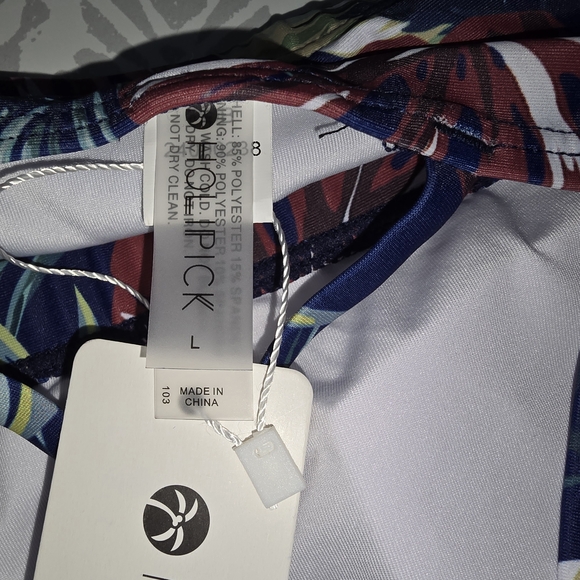 NWT Holipick Tropical Floral Bikini Top – Size L - Picture 7 of 8